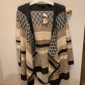 Gold/White/Gray Patterned Cardigan